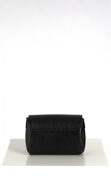 Чанта от естествена кожа в черен цвят