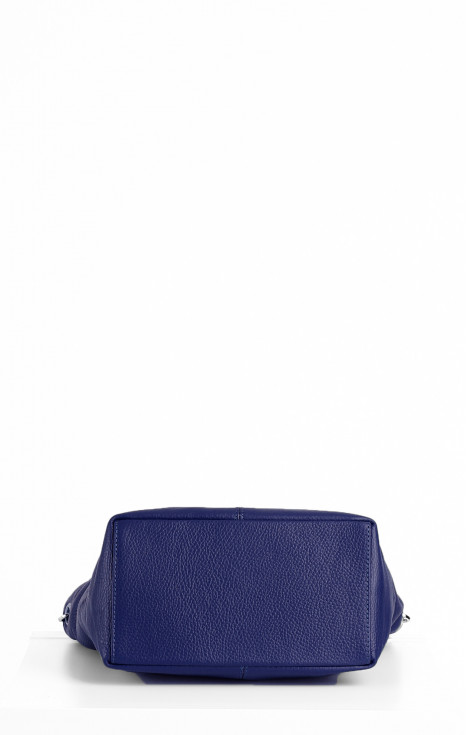 Чанта от естествена кожа в цвят Cobalt