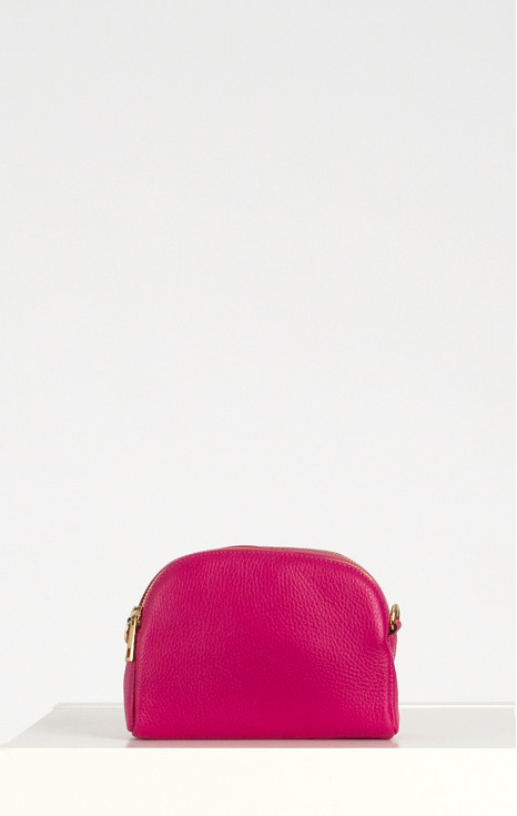 Чанта от естествена кожа в цвят Fuchsia