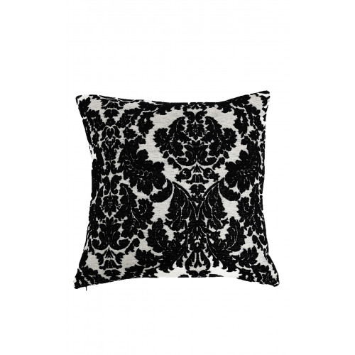 Декоративна калъфка за възглавница - Black&White Baroque Flowers