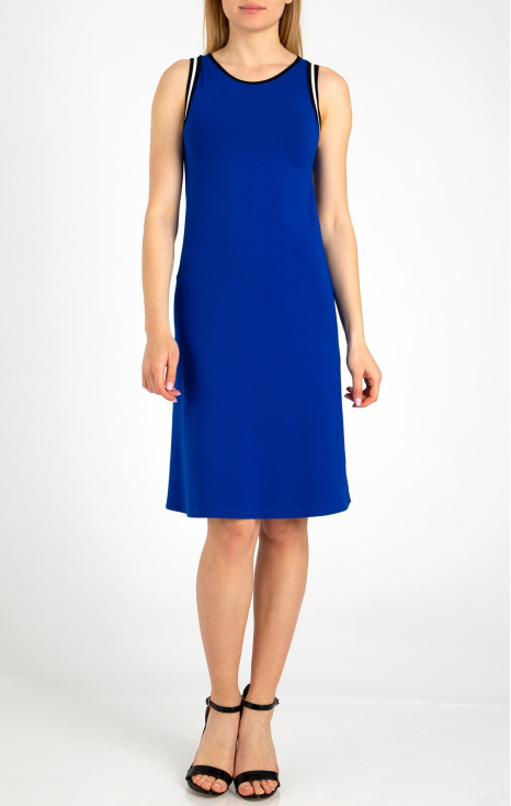 Комфортна лятна рокля от трико в цвят Royal Blue