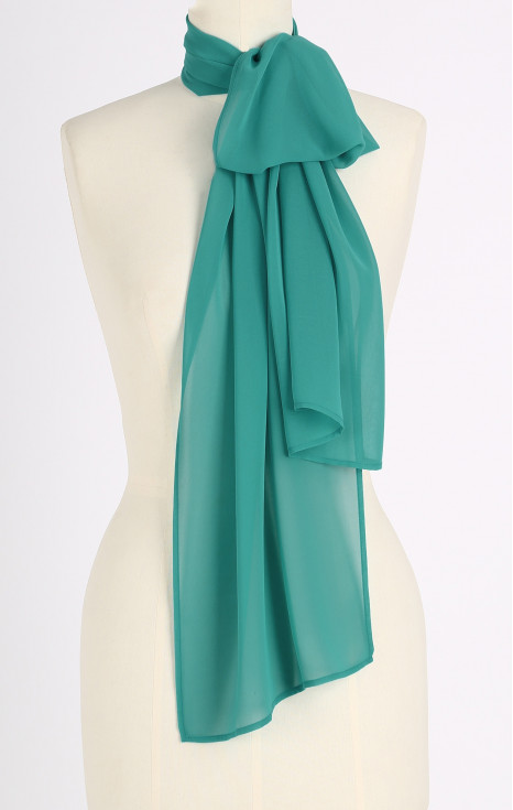 Ефирен шал в цвят Aqua Green