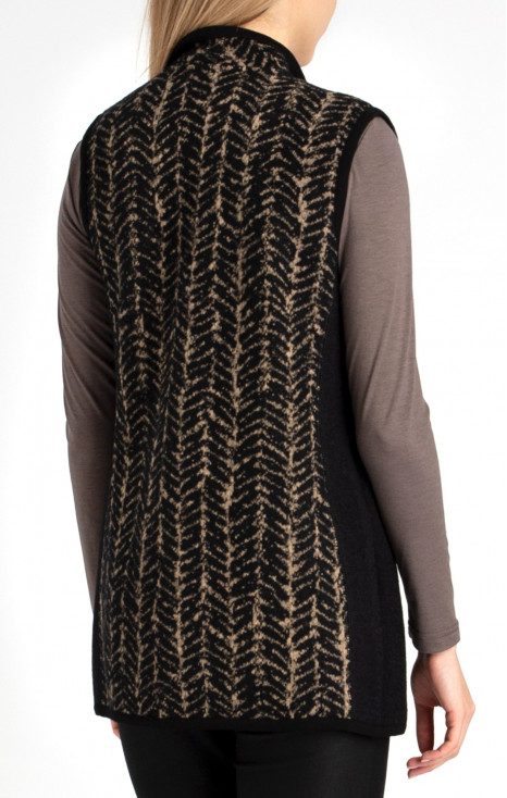 Жилетка от свежа вълна  в черно и екрю [1]