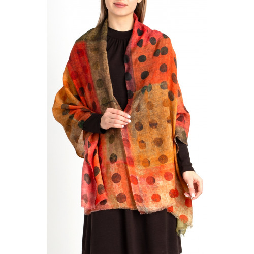 Мек вълнен шал на точки Sunset Color Dots