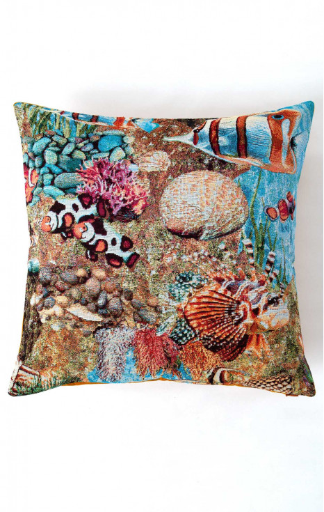 Декоративна калъфка за възглавница в красив мотив на морско дъно