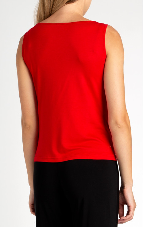 Блуза от еластично трико в червен цвят