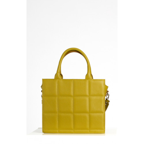 Стилна чанта от естествена кожа Golden Palm color