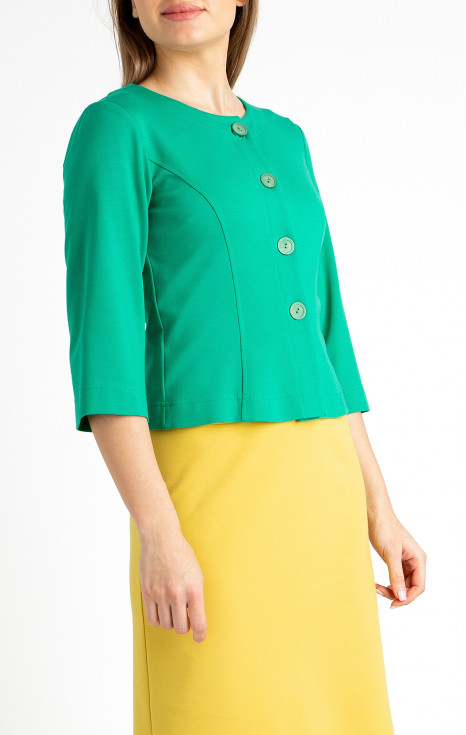 Елегантно сако от луксозно трико в цвят Vivid  Green