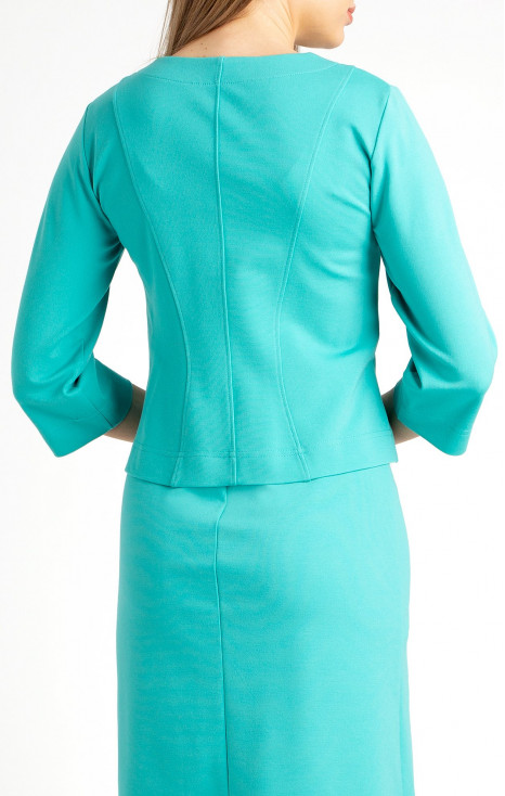 Елегантно сако от луксозно трико в цвят Turquoise [1]