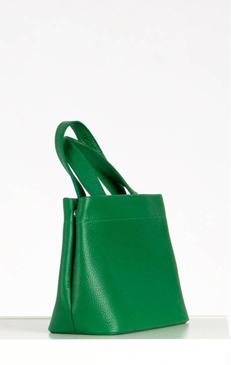 Чанта от естествена кожа в зелено