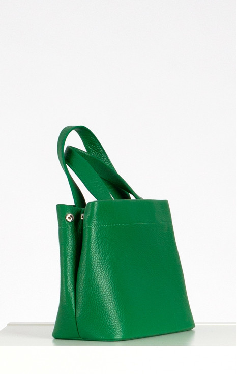 Чанта от естествена кожа в зелено