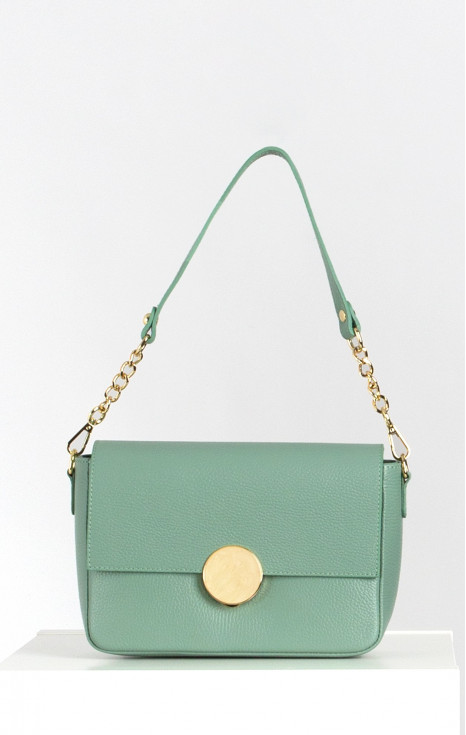 Чанта от естествена кожа в цвят Granite Green