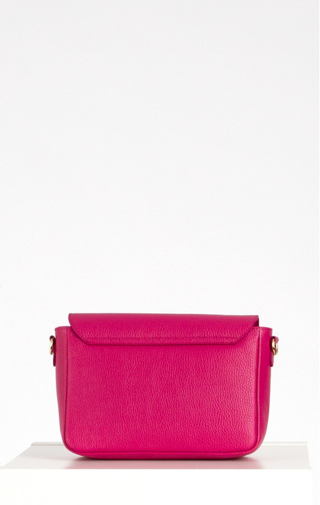 Чанта от естествена кожа в цвят Fuchsia