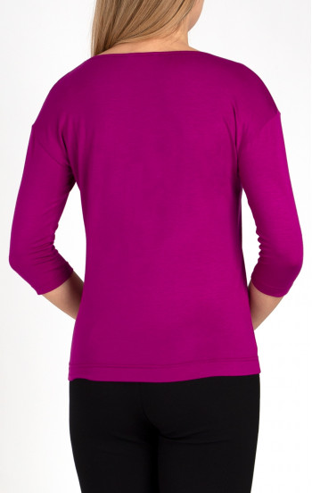 Стилна блуза в свободен силует в цикламен цвят [1]