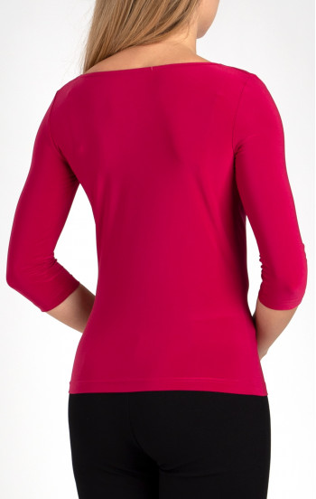 Стилна блуза с драпирано деколте в цвят Fuchsia [1]