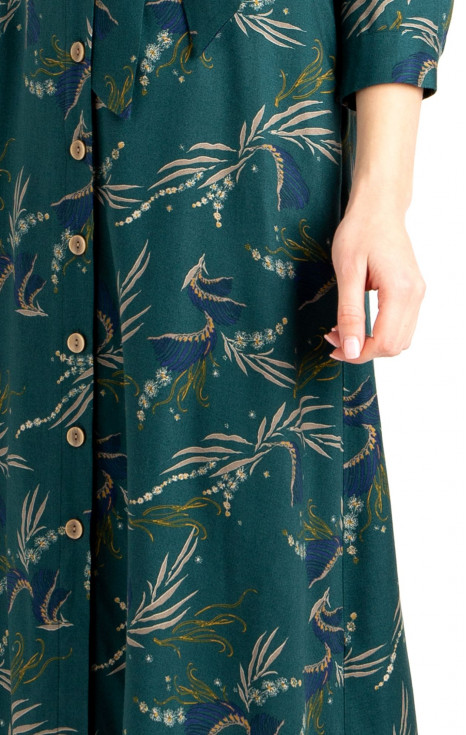 Елегантна рокля тип риза с флорални мотиви