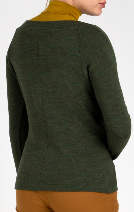 Стилен пуловер с дълъг ръкав в цвят Greener Pastures меланж