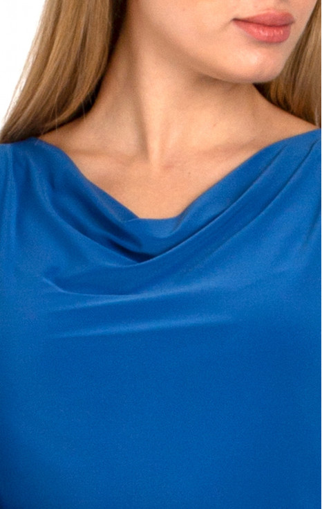 Стилна блуза с драпирано деколте в цвят Star Sapphire