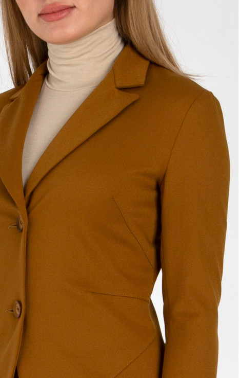 Класическо сако от луксозна еластична материя в цвят Golden Brown [1]