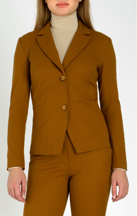 Класическо сако от луксозна еластична материя в цвят Golden Brown