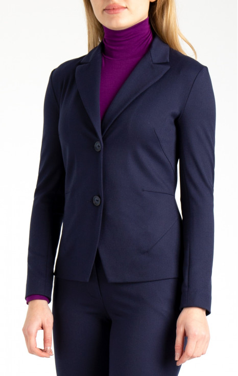 Класическо сако от луксозна еластична материя в цвят Navy Blue
