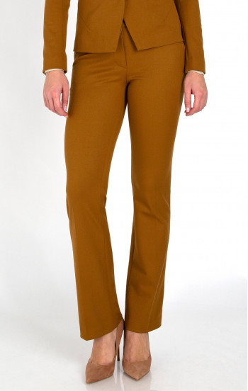 Класически панталон от луксозна еластична материя в цвят Golden Brown