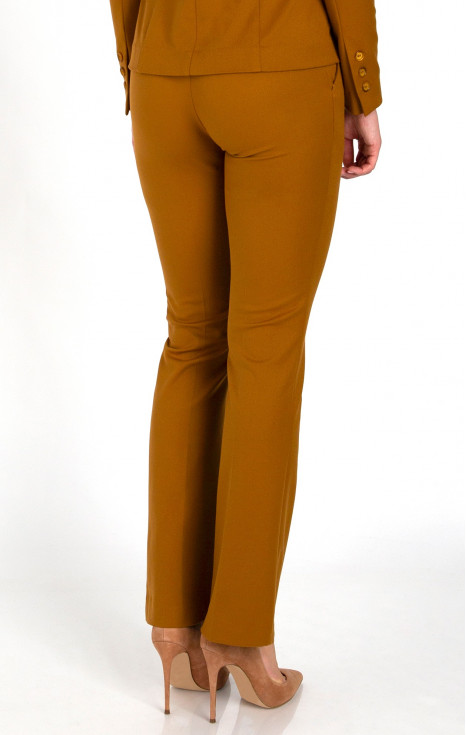 Класически панталон от луксозна еластична материя в цвят Golden Brown [1]
