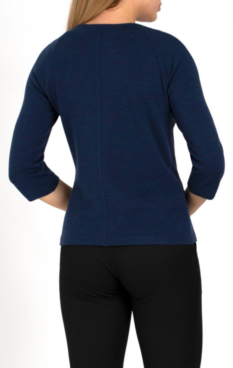 Топъл пуловер с 3/4 ръкав в цвят True Navy [1]
