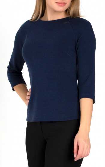 Топъл пуловер с 3/4 ръкав в цвят True Navy