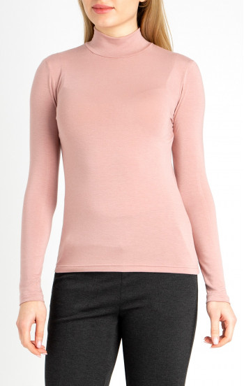 Класическа блуза с поло яка в цвят Silver pink