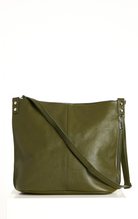 Чанта от естествена кожа в цвят Green olive [1]