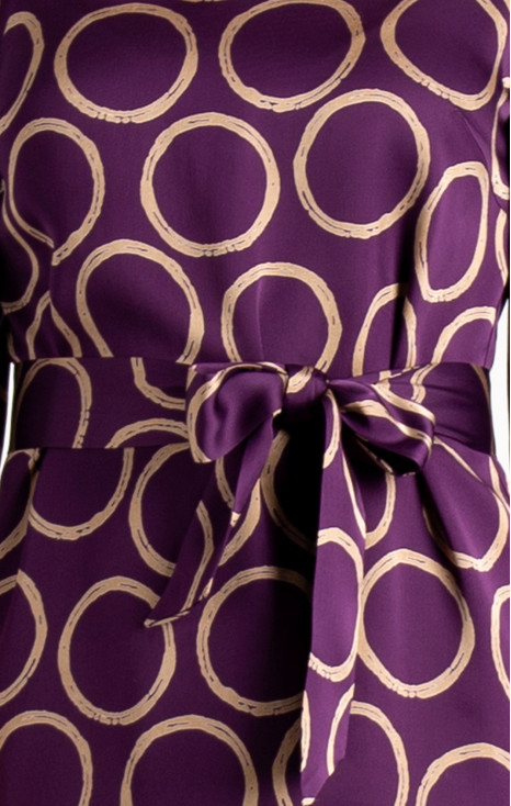 Елегантен колан от луксозна сатенирана вискоза в цвят Plum Purple