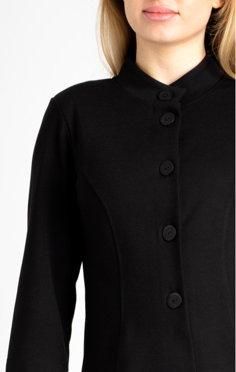 Елегантно сако от еластична трикотажна материя в черно