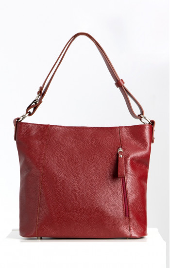 Чанта от естествена кожа в цвят Tibet Red
