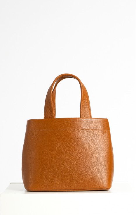 Чанта от естествена кожа в цвят Caramel Cafe