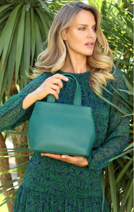 Чанта от естествена кожа Alpine Green color