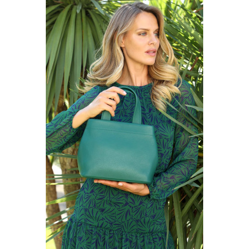 Чанта от естествена кожа Alpine Green color