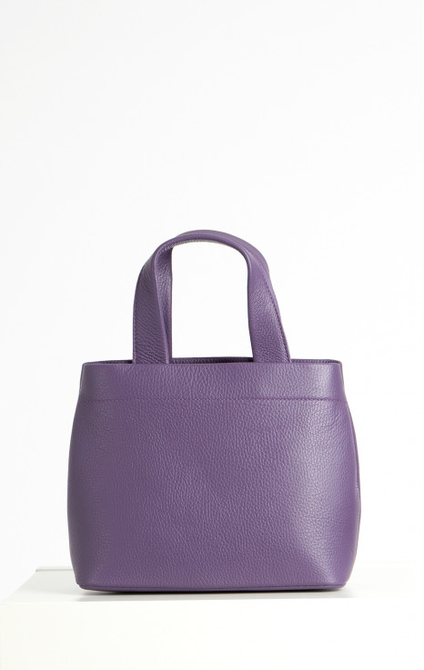 Чанта от естествена кожа в цвят Mulled Grape