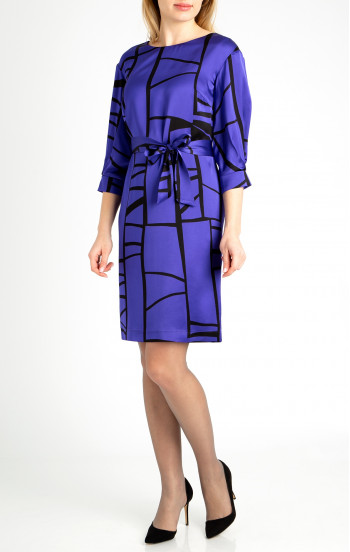 Луксозна рокля от луксозен сатен в цвят Violet Storm