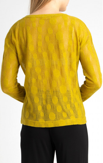 Блуза в свободен силует от фино плетиво в цвят Mustard [1]