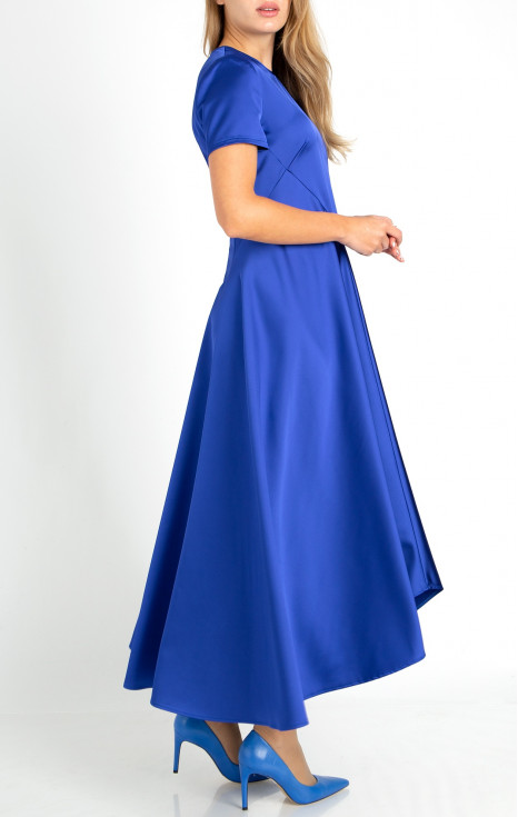 Официална рокля от сатен в цвят Princess Blue [1]