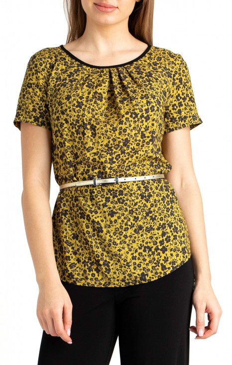 Елегантна блуза в свободен силует в цвят Ceylon Yellow
