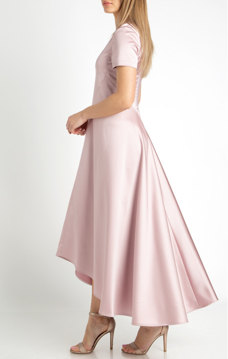 Елегантна дълга рокля от сатен в цвят Pale Lilac [1]
