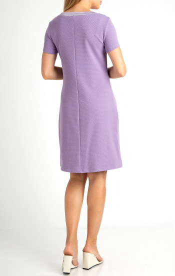 Стилна рокля тип трапец в цвят Lavender [1]