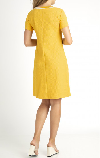 Стилна рокля от плътна трикотажна материя в цвят Mimosa [1]
