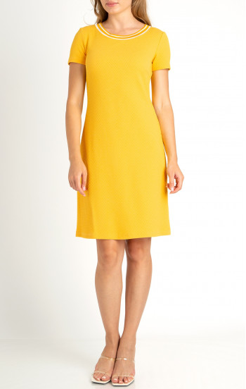 Стилна рокля от плътна трикотажна материя в цвят Mimosa