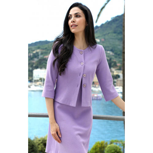 Спортно-елегантно сако от еластична трикотажна материя в цвят Lavender