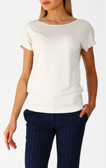 Блуза в свободен силует в цвят екрю