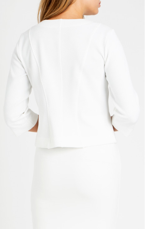 Спортно сако от еластична трикотажна материя в бяло [1]