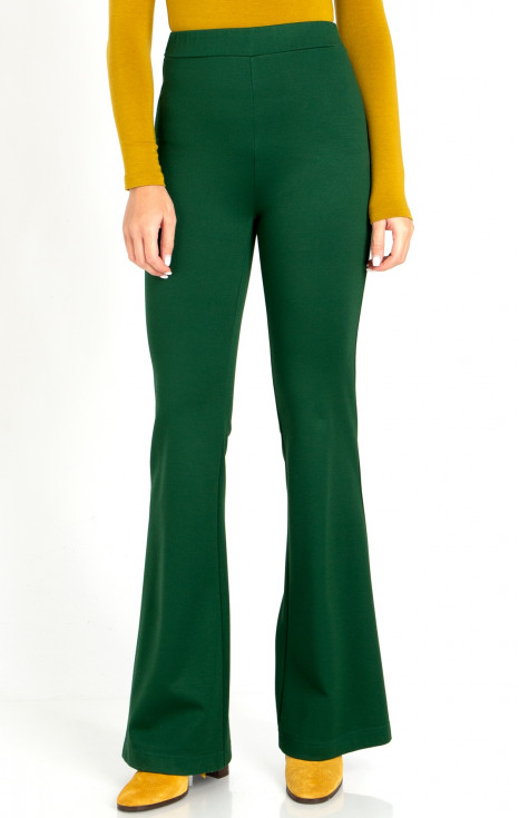 Панталон от стегната трикотажна материя в зелено